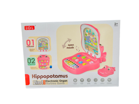 Hippopotamus 2in1 Electronic Organ Marbles Game